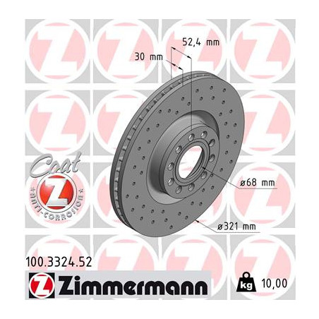 Jeu de 2 disques de frein ZIMMERMANN