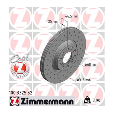 Jeu de 2 disques de frein ZIMMERMANN