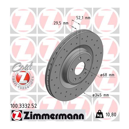 Jeu de 2 disques de frein ZIMMERMANN