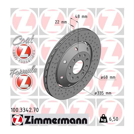 Jeu de 2 disques de frein ZIMMERMANN