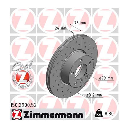 Jeu de 2 disques de frein ZIMMERMANN