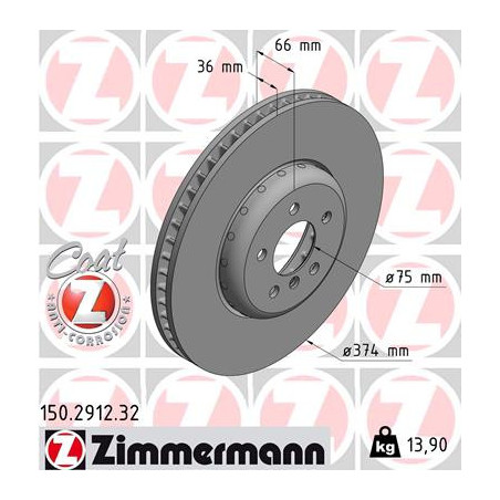 Jeu de 2 disques de frein ZIMMERMANN