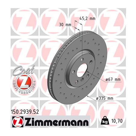 Jeu de 2 disques de frein ZIMMERMANN