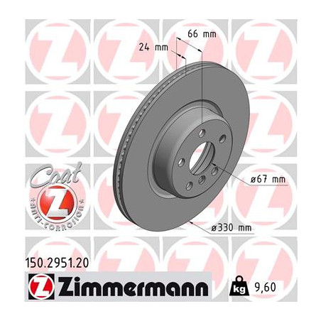 Jeu de 2 disques de frein ZIMMERMANN