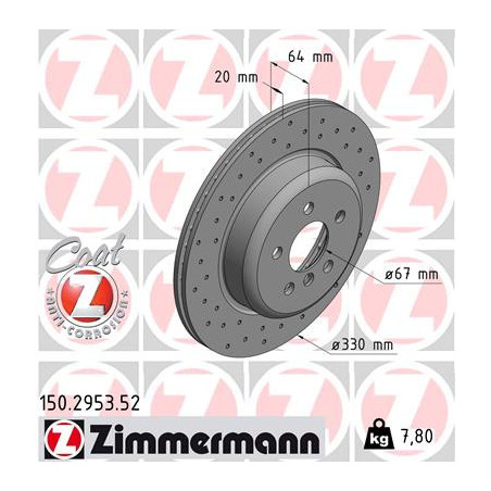 Jeu de 2 disques de frein ZIMMERMANN