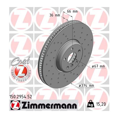 Jeu de 2 disques de frein ZIMMERMANN