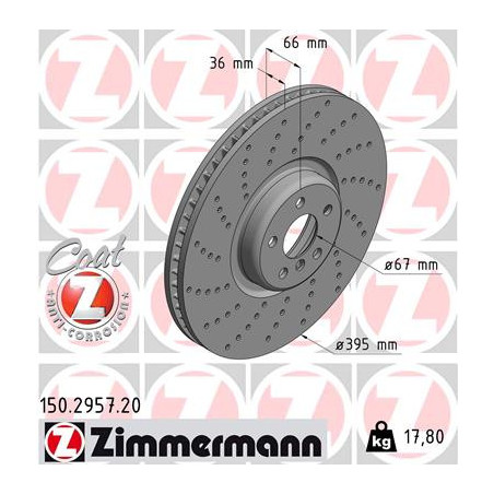 Jeu de 2 disques de frein ZIMMERMANN