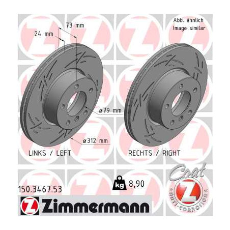 Jeu de 2 disques de frein ZIMMERMANN