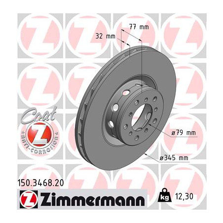 Jeu de 2 disques de frein ZIMMERMANN