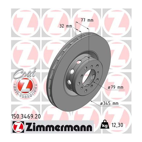 Jeu de 2 disques de frein ZIMMERMANN