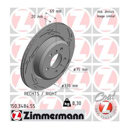 Jeu de 2 disques de frein ZIMMERMANN