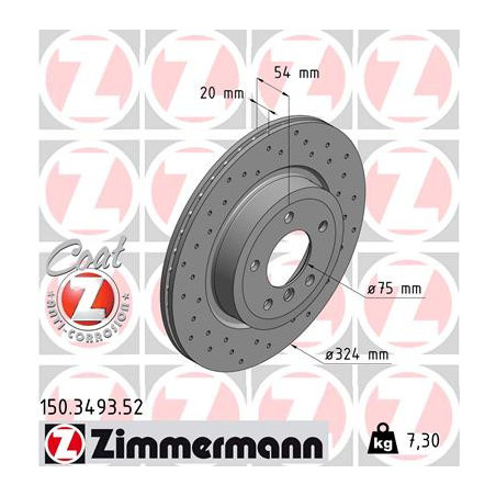 Jeu de 2 disques de frein ZIMMERMANN