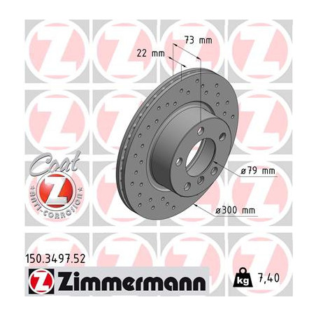 Jeu de 2 disques de frein ZIMMERMANN