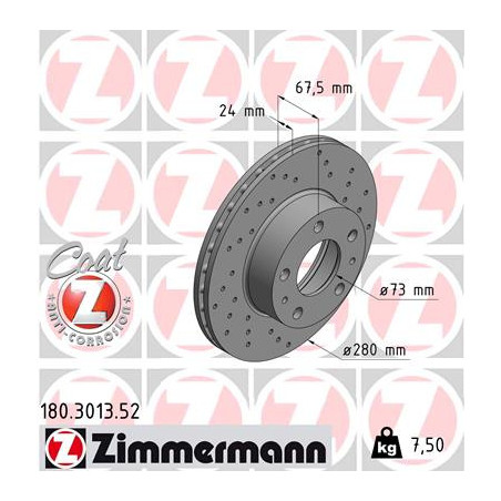 Jeu de 2 disques de frein ZIMMERMANN