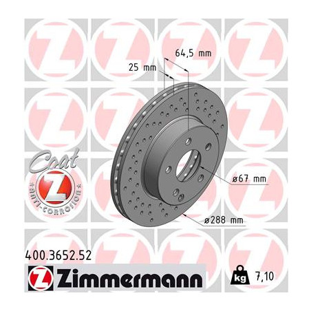 Jeu de 2 disques de frein ZIMMERMANN