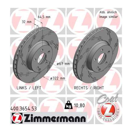 Jeu de 2 disques de frein ZIMMERMANN