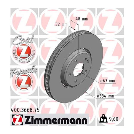 Jeu de 2 disques de frein ZIMMERMANN