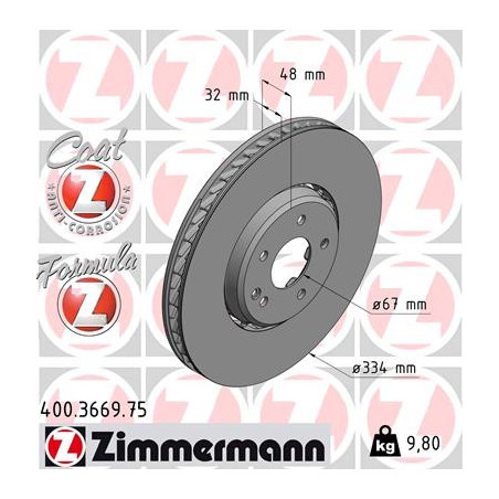 Jeu de 2 disques de frein ZIMMERMANN