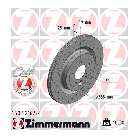 Jeu de 2 disques de frein ZIMMERMANN