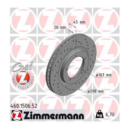 Jeu de 2 disques de frein ZIMMERMANN