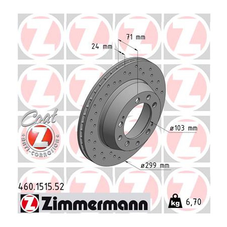 Jeu de 2 disques de frein ZIMMERMANN