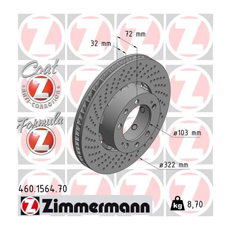 Jeu de 2 disques de frein ZIMMERMANN