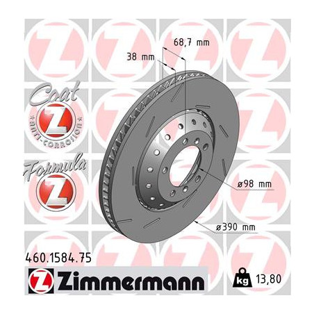 Jeu de 2 disques de frein ZIMMERMANN