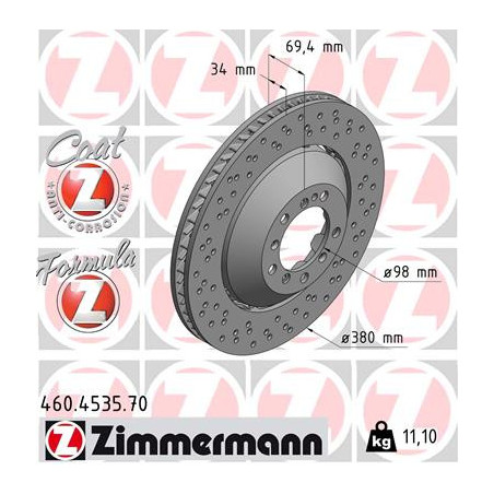 Jeu de 2 disques de frein ZIMMERMANN