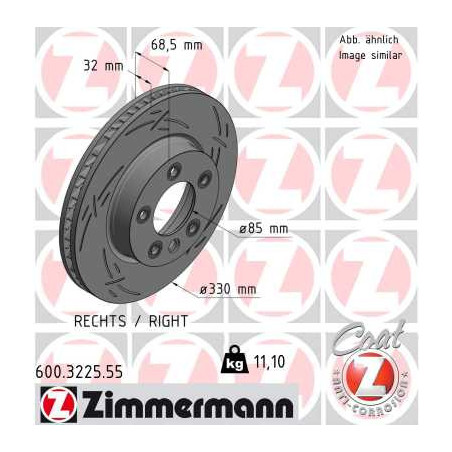 Jeu de 2 disques de frein ZIMMERMANN