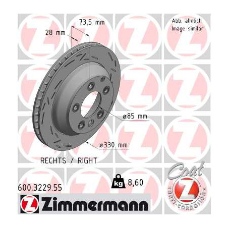 Jeu de 2 disques de frein ZIMMERMANN