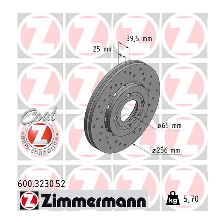 Jeu de 2 disques de frein ZIMMERMANN