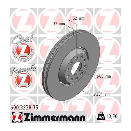 Jeu de 2 disques de frein ZIMMERMANN