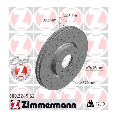 Jeu de 2 disques de frein ZIMMERMANN