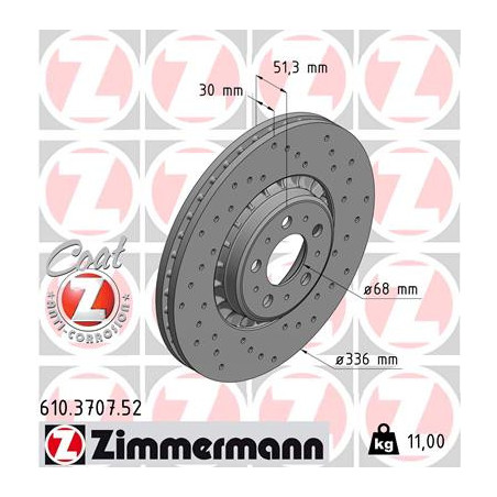 Jeu de 2 disques de frein ZIMMERMANN