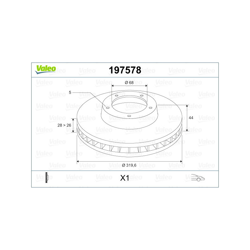 Jeu de 2 disques de frein VALEO