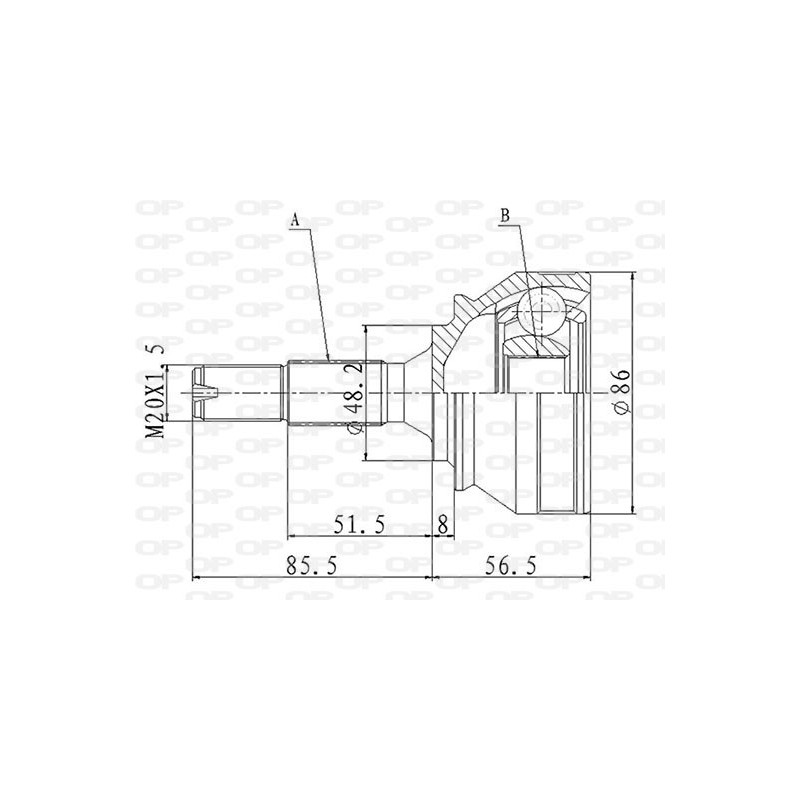 Tête de cardan OPEN PARTS