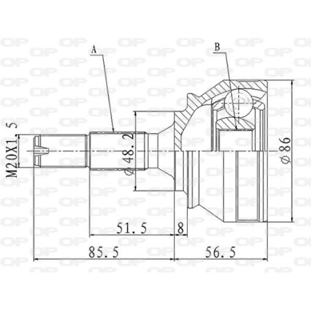 Tête de cardan OPEN PARTS