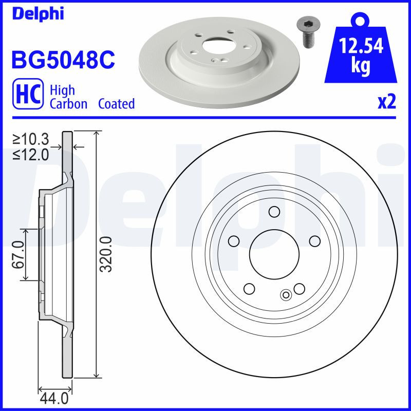 Jeu de 2 disques de frein DELPHI