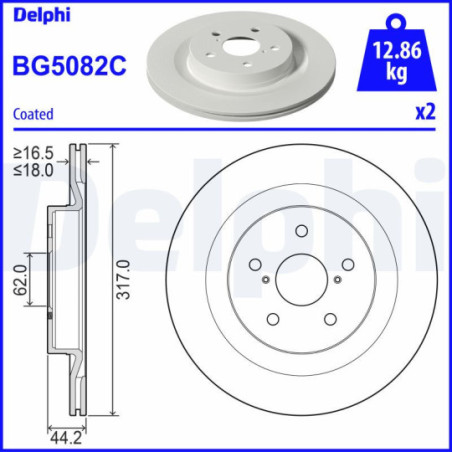 Jeu de 2 disques de frein DELPHI