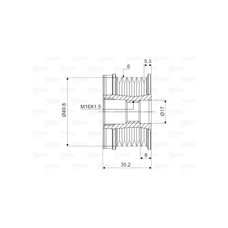 Poulie roue libre (alternateur) VALEO