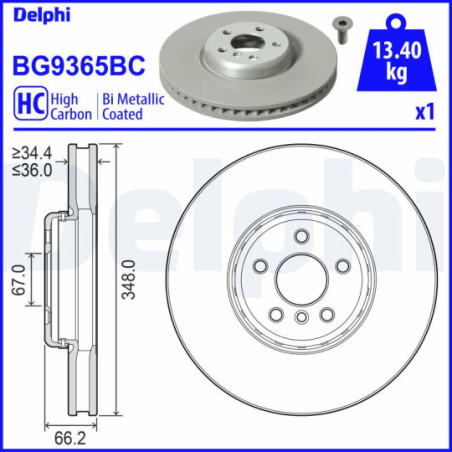 Disque de frein DELPHI