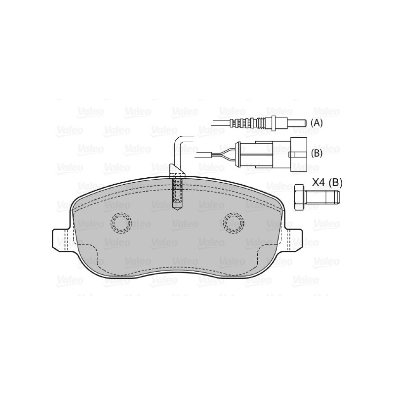 Jeu de quatre plaquettes de frein à disque VALEO
