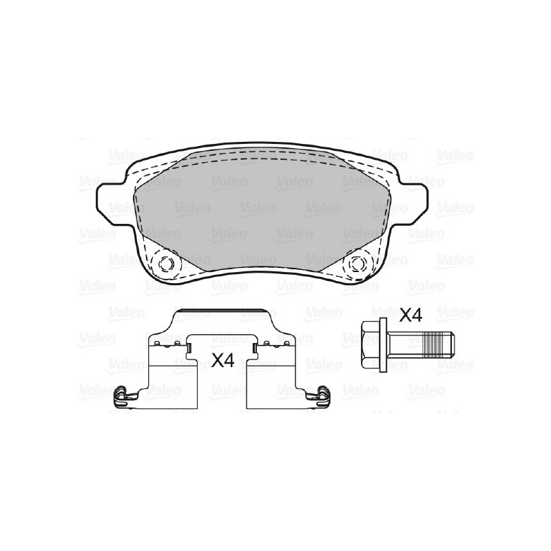Jeu de quatre plaquettes de frein à disque VALEO