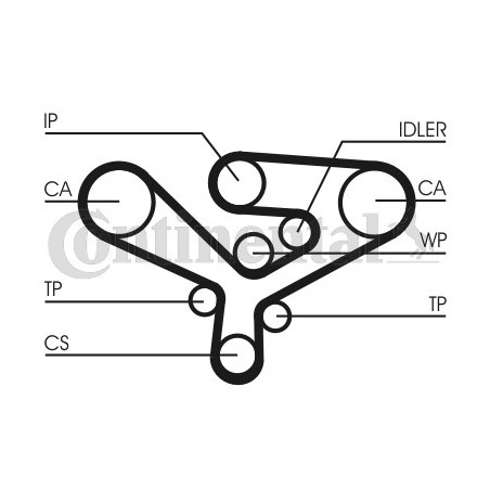 Courroie de distribution CONTINENTAL CTAM