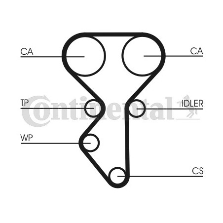 Courroie de distribution CONTINENTAL CTAM