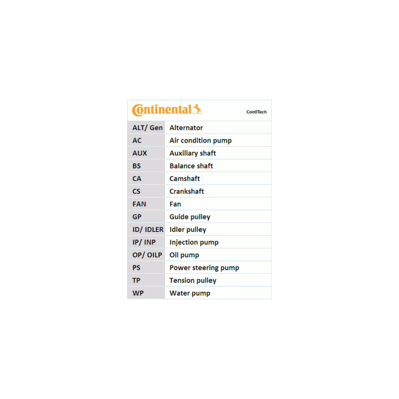 Courroie de distribution CONTINENTAL CTAM