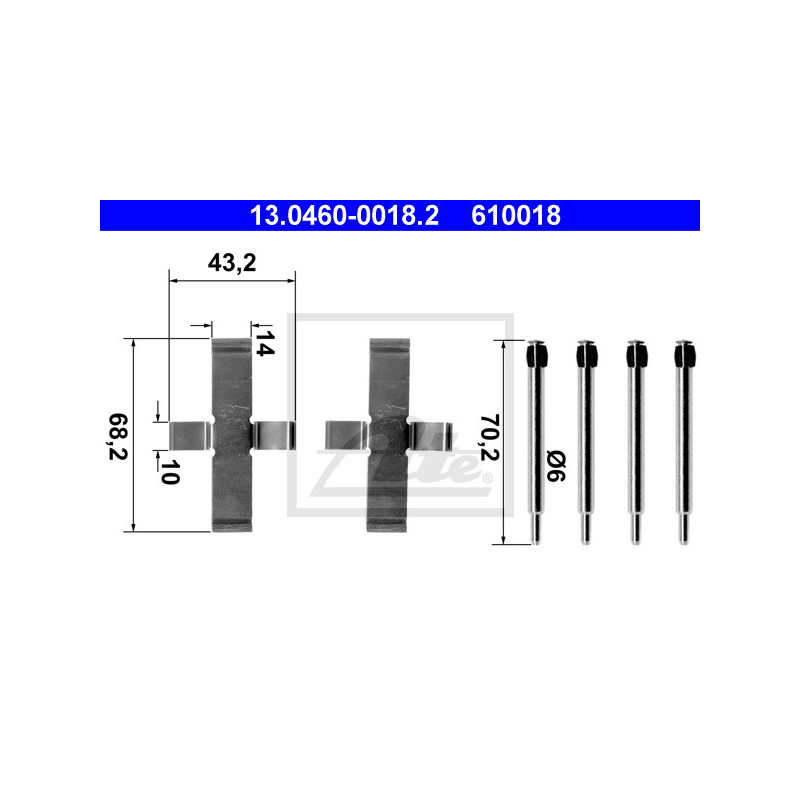 Kit d'accessoires (plaquette de frein) ATE