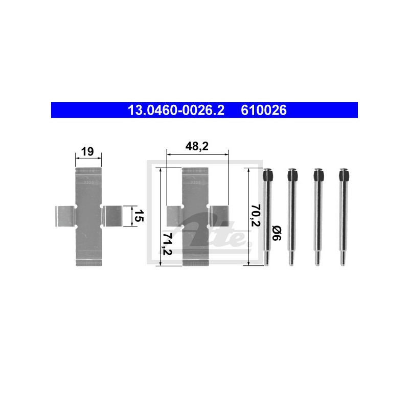 Kit d'accessoires (plaquette de frein) ATE