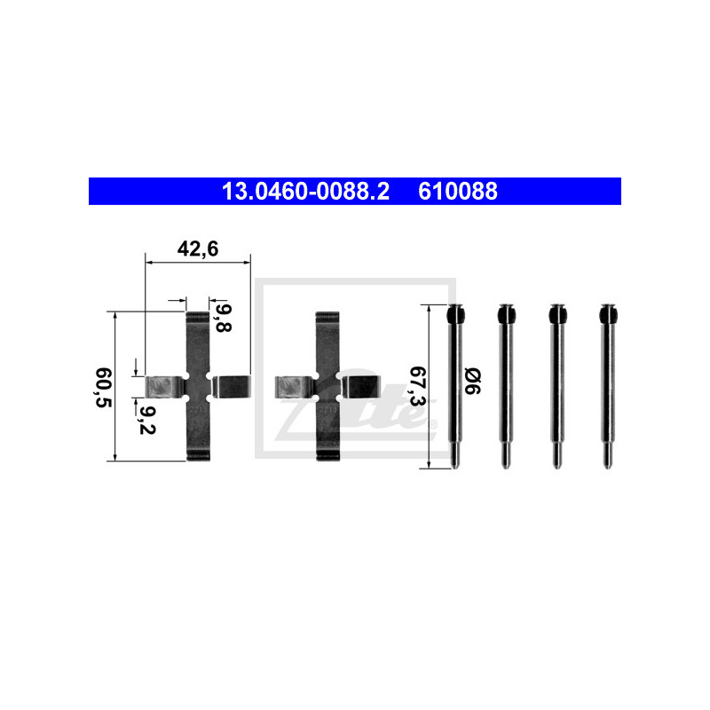 Kit d'accessoires (plaquette de frein) ATE