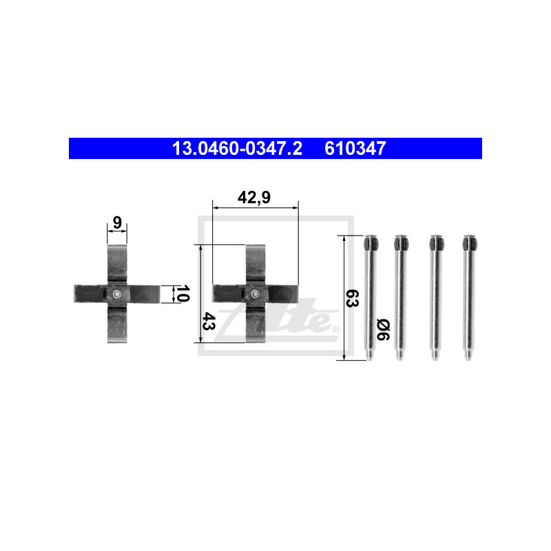 Kit d'accessoires (plaquette de frein) ATE